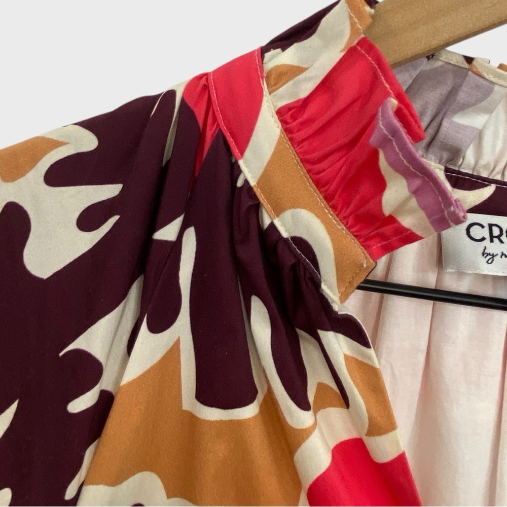 Crosby by Mollie Burch Pink Brown Tan Mod Poppy Watts Midi Dress Size Small - Picture 7 of 10